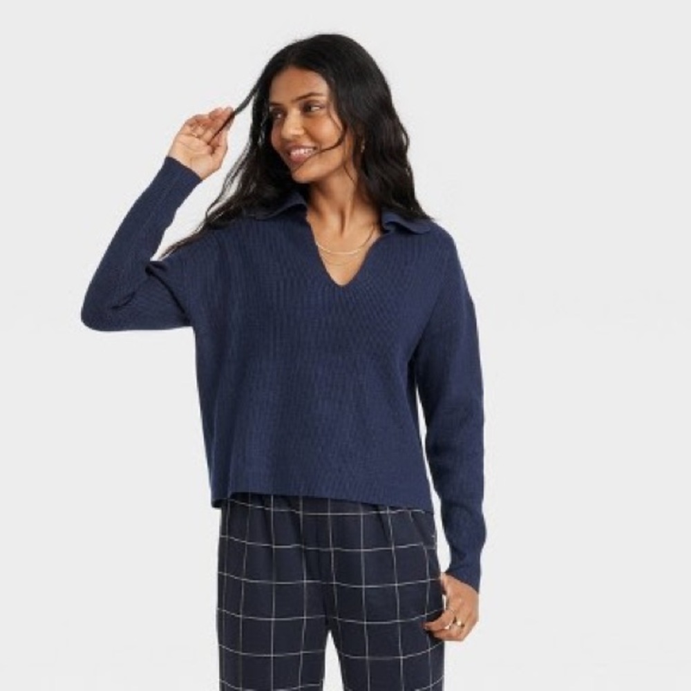A New Day Collared Ribbed Pullover
